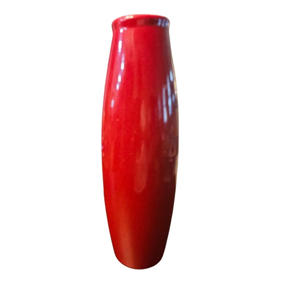 Pristine Scheurich Amano Torpedo Vase Oxblood Red Clay Germany 629-27 MCM Decor
